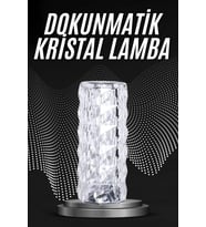 Kristal Lamba Masa Lambası Şarjlı Masa Lambası Dokunmatik Sensör Usb Şarjlı