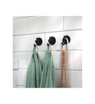 3 Adet Kendinden Yapışkanlı Banyo Askısı Çap 5 Cm 3'lü Set Çelik Siyah Askı