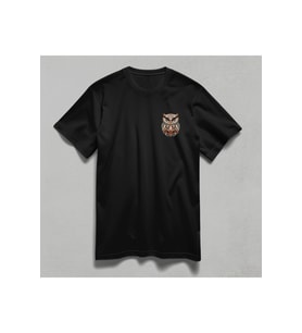 Baykuş Desenli Unisex Yarım Kollu Bisiklet Yaka %100 Pamuk Oversize T-shirt