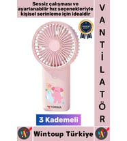 #Vantilatör Kompakt Sessiz Yoğun Üflemeli 3 Kademeli Şarjlı Şık Figürlü Mini Masa El Fanı Vantilatör