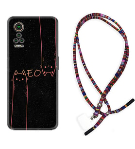 General Mobile GM 21 Pro GM 22 Pro Plus Kılıf Boyun Asklı Rasta Silikon Meow 1657