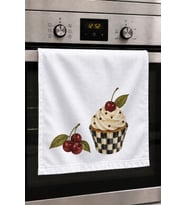 Valerine Life El Kurulama Havlusu 30x50cm Mutfak, Fırın için Pamuklu Emici Damalı Kek