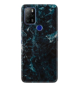 Omix X300 Kılıf Temperli Cam Resimli Desenli Baskılı Silikon Kılıf Temperli Cam Blue Mix Mermer 1377