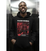 Itachi Uchiha Baskılı Unisex Oversize Naruto Anime Karakter Hoodie