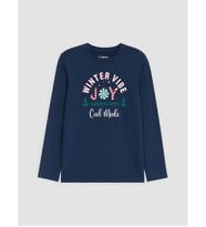 LCW Kids Lacivert Yılbaşı Temalı Erkek Çocuk Pijama Takım