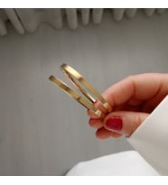 Lente Aksesuar Çelik Gold 2'li Set Ajda Bilezik (4mm)