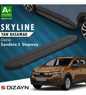 S-Dizayn Dacia Sandero 3 Stepway Skyline Siyah Yan Basamak 183 Cm 2020 Üzeri A+ Kalite