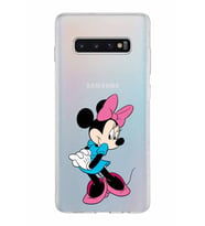 Samsung Galaxy S10 Plus Kapak Minnie Mouse Tasarımlı Şeffaf Silikon Kılıf