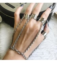 GÜMÜŞ 4 LÜ AYARLANABİLİR YÜZÜK VE BİLEKLİK TAKIM