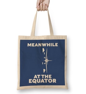 Meanwhile At The Equator Flat Earth Bez Çanta Uzun Saplı