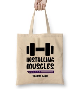 Gym Workout Fitness Lover Motivation Gift Quotes For MEN Women Bez Çanta Uzun Saplı