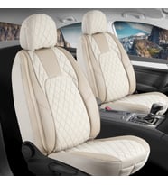 Alfa Romeo 147 Hatchback Uyumlu Lüx Yarı Deri Oto Koltuk Kılıfı Ön Arka Takım Chester Serisi BEJ