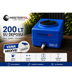 200 Lt Kare Mavi Su Deposu Vana Hediye Tankı Bidonu Karavan