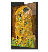 Gustav Klimt Öpücük Cam Tablo, Ev ve Ofis Duvar Dekoru, Hediyelik Büyük Temperli 4 mm Cam Tablo