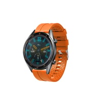 Huawei GT2 46mm 22mm Uyumlu Kordon Silikon Yumuşak Esnek Sportif KRD-23 Kayış (Turuncu)