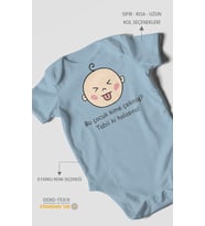 Bu Çocuk Kime Çekmiş? Tabiki Halasına Baskılı Bebek Zıbını – Çıtçıtlı Body  %100 Pamuk Kısa Kol (Bebek Mavisi)