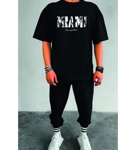 Unisex Miami 2'li Eşofman Takımı (Siyah)