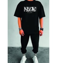 Unisex Miami 2'li Eşofman Takımı (Siyah)