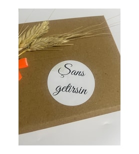 Şans Getirsin Siyah El Yazılı Yuvarlak Yapışkanlı Etiket 4x4 cm 120 adet