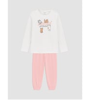 LCW Kids Pembe Baskılı Kız Çocuk Pijama Takımı