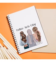 Kız Arkadaşlar ( Tesettürlü - Açık ) Tasarımlı Defter Kişiye Özel