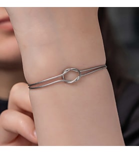 925 Ayar Gümüş Aşk Düğüm Kadın Bileklik