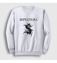 Presmono Unisex Beyaz Logo Sepultura Sweatshirt 173073tt (Beyaz)