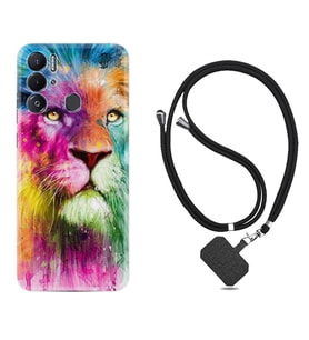 Tecno Pova Neo Kılıf Resimli Boyun Askılı İpli Desenli Silikon Colorfull Leon 2 1388