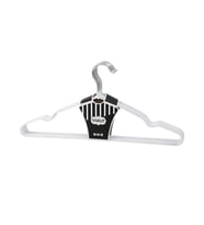 BEYAZ 10PCS SİLİKON KAPLAMALI METAL ELBİSE ASKISI 40CM (5343)