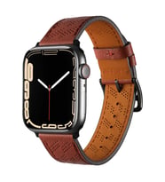 Lexroo Watch 7 41mm KRD-76 PU Deri Kordon Strap Kayış - Mürdüm