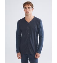 LC WAIKIKI İndigo Standart Kalıp Erkek Düğmeli Pijama Takımı