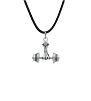 Halter - Dambıl Deri ip Kolye - Gümüş Kaplama - Kadın Erkek Kolye - No:890