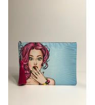 Pembe Retro Clutch Çanta