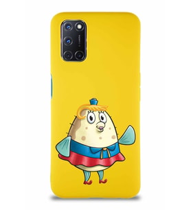Oppo A72 Soft Premier Kapak Bayan Puff Tasarımlı Silikon Kılıf - Sarı (Şeffaf)