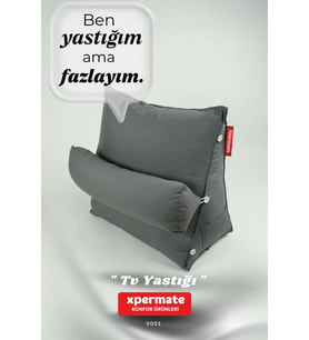Sırt Destek Yastığı - Bel, Boyun Destekli Yastık TV Yastığı Okuma Yastığı Ameliyat Sonrası (Antrasit)