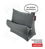 Sırt Destek Yastığı - Bel, Boyun Destekli Yastık TV Yastığı Okuma Yastığı Ameliyat Sonrası (Antrasit)