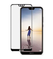 Huawei P20 Ekranı Tam Kaplayan Düz Cam Koruyucu (Siyah)