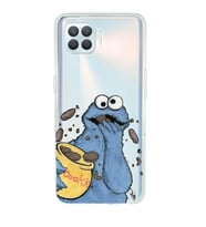 Oppo Reno 4 Lite Uyumlu Susam Sokağı Kurabiye Canavarı Desenli Şeffaf Telefon Kılıfı