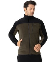 Crozwise Erkek Tam Fermuarlı Polar Sweat Haki 6051-04