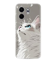Infinix Hot 50i Kılıf Boutique Baskılı Resimli Beyaz Kedi Pcode -061