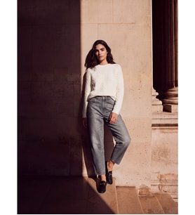 LCW Jeans Gri Barrel Fit Kadın Jean Pantolon