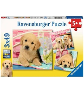 Ravensburger Puppies Renkli Puzzle 3 x 49 Parça