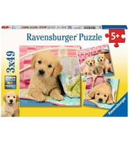 Ravensburger Puppies Renkli Puzzle 3 x 49 Parça (Karışık)