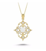 Altın Kolye Opal Taşlı 14K Gold