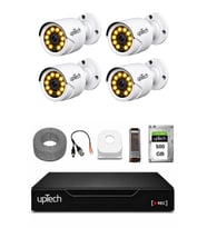 UPTECH Full HD 4 Kameralı Gece Renkli Görüş Su Geçirmez Güvenlik Kamera Seti 1 TB HDD 2239
