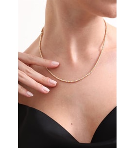 925 Ayar Rose Gold Dorika Toplu Gümüş Kolye