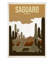 Saguaro Ulusal Parkı Tablo Ahşap Poster Dekoratif