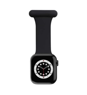Apple Watch Kordon 42mm Çanta Gömlek Askılı Silikon Kordon 44 (Siyah)