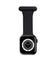 Apple Watch Kordon 42mm Çanta Gömlek Askılı Silikon Kordon 44 (Siyah)