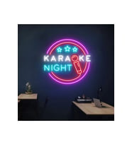 KARAOKE NIGHT Yazılı ve Şekilli Neon Tabela